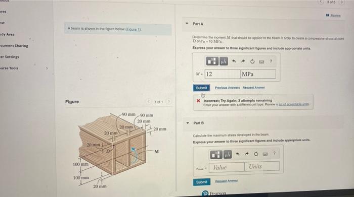 Solved A beam is shown in the figure below (Figure 1). | Chegg.com