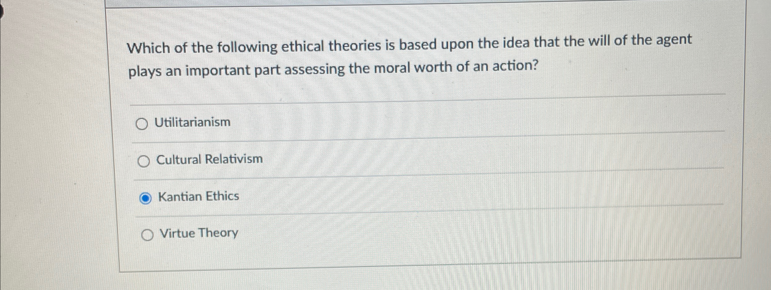 Solved Which of the following ethical theories is based upon | Chegg.com