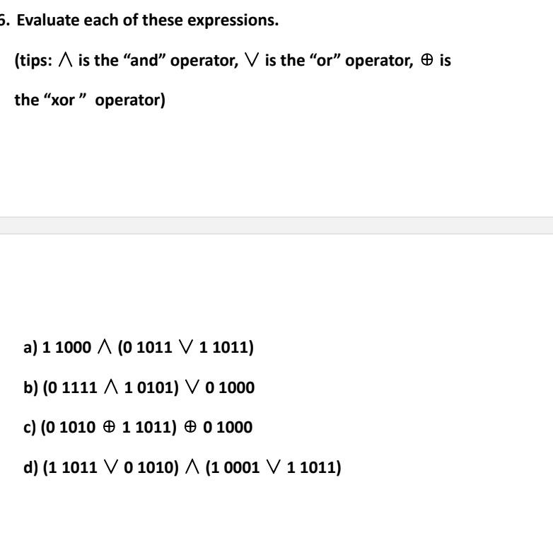 Solved Evaluate Each Of These Expressions Tips