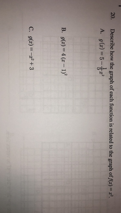 Solved 20. Describe how the graph of each function is | Chegg.com