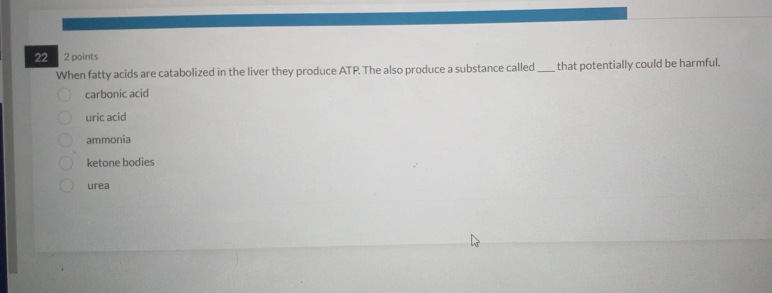 Solved 2 points When fatty acids are catabolized in the