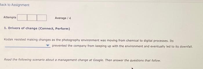 Solved Back To Assignment Attempts Average / 4 1. Drivers Of | Chegg.com