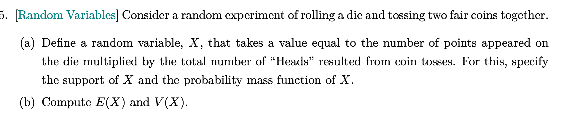 [Random Variables] ﻿Consider a random experiment of | Chegg.com
