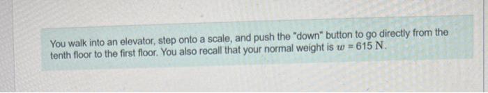 You walk into an elevator, step onto a scale, and push the down button to go directly from the tenth floor to the first flo