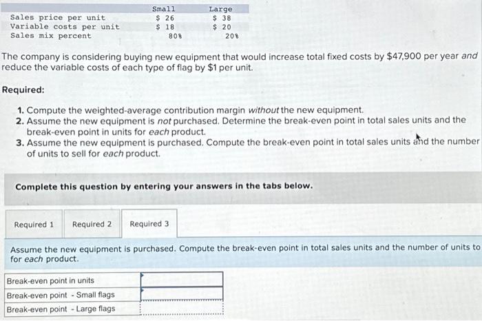 Solved Sales price per unit Variable costs per unit Sales | Chegg.com