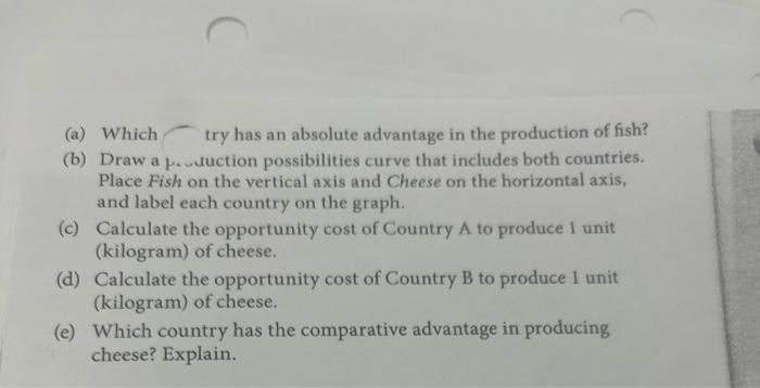 Solved 1. Suppose That Countries A And B Produce Only Two | Chegg.com