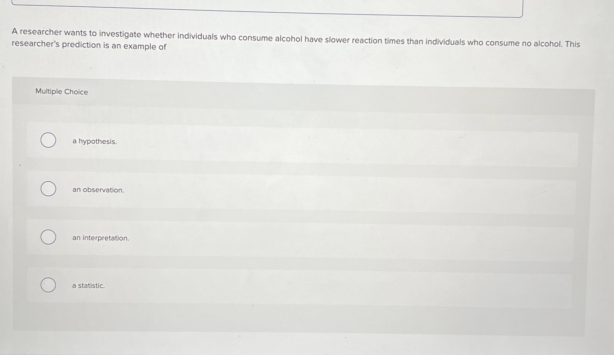 Solved A researcher wants to investigate whether individuals | Chegg.com