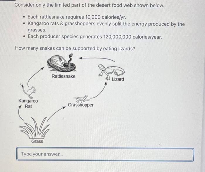 Solved Consider only the limited part of the desert food web Biology Diagrams