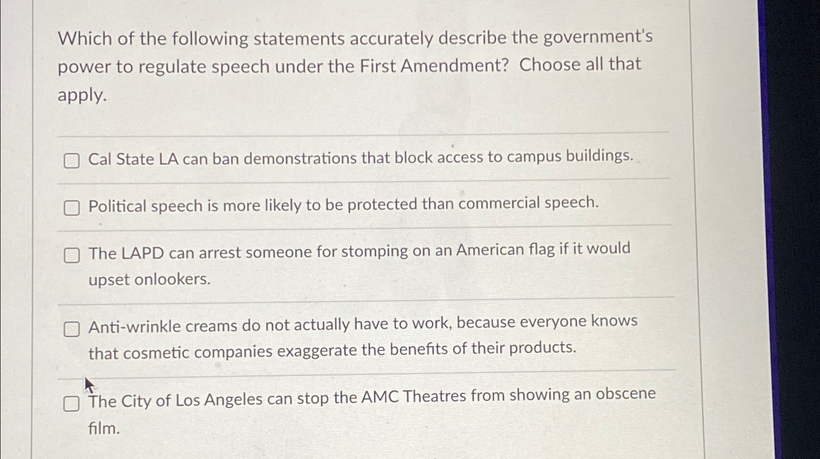 Solved Which of the following statements accurately describe | Chegg.com