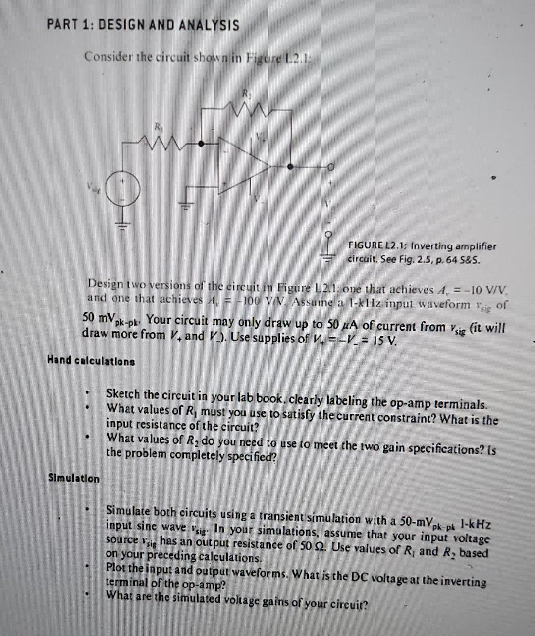 Solved Consider the circuit shown in Figure L.2.1: FIGURE | Chegg.com