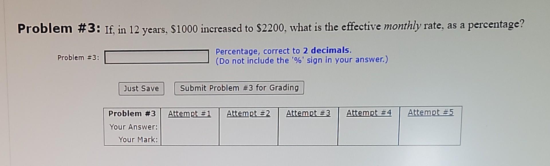 Solved Problem \3 If, in 12 years, 1000 increased to