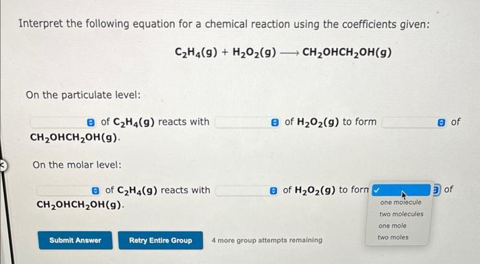 Solved Interpret the following equation for a chemical Chegg