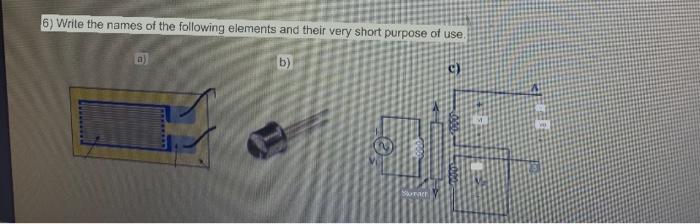 Solved 6) Write the names of the following elements and | Chegg.com