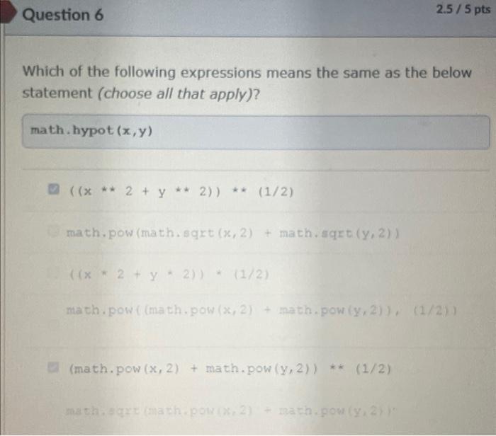 Solved Which of the following expressions means the same as