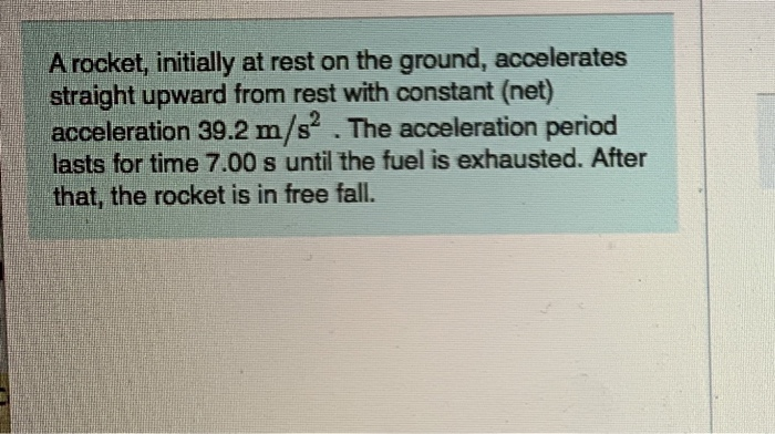 Solved A Rocket Initially At Rest On The Ground 9197