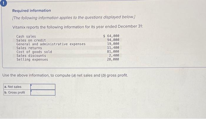 Solved Required information [The following information | Chegg.com