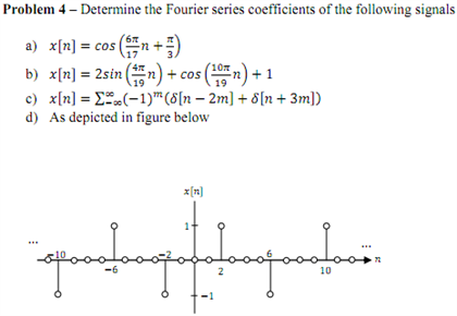 Solved Determine the Fourier series coefficients of the | Chegg.com