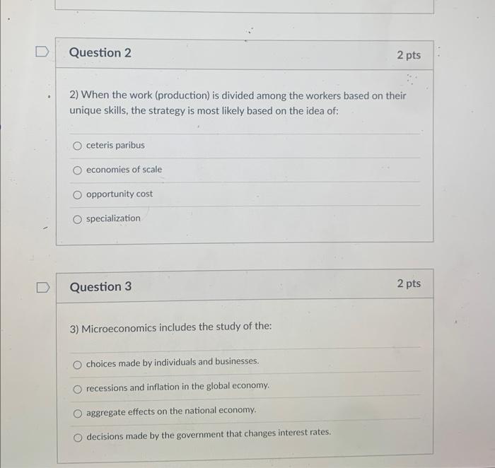 Solved 2) When the work (production) is divided among the | Chegg.com