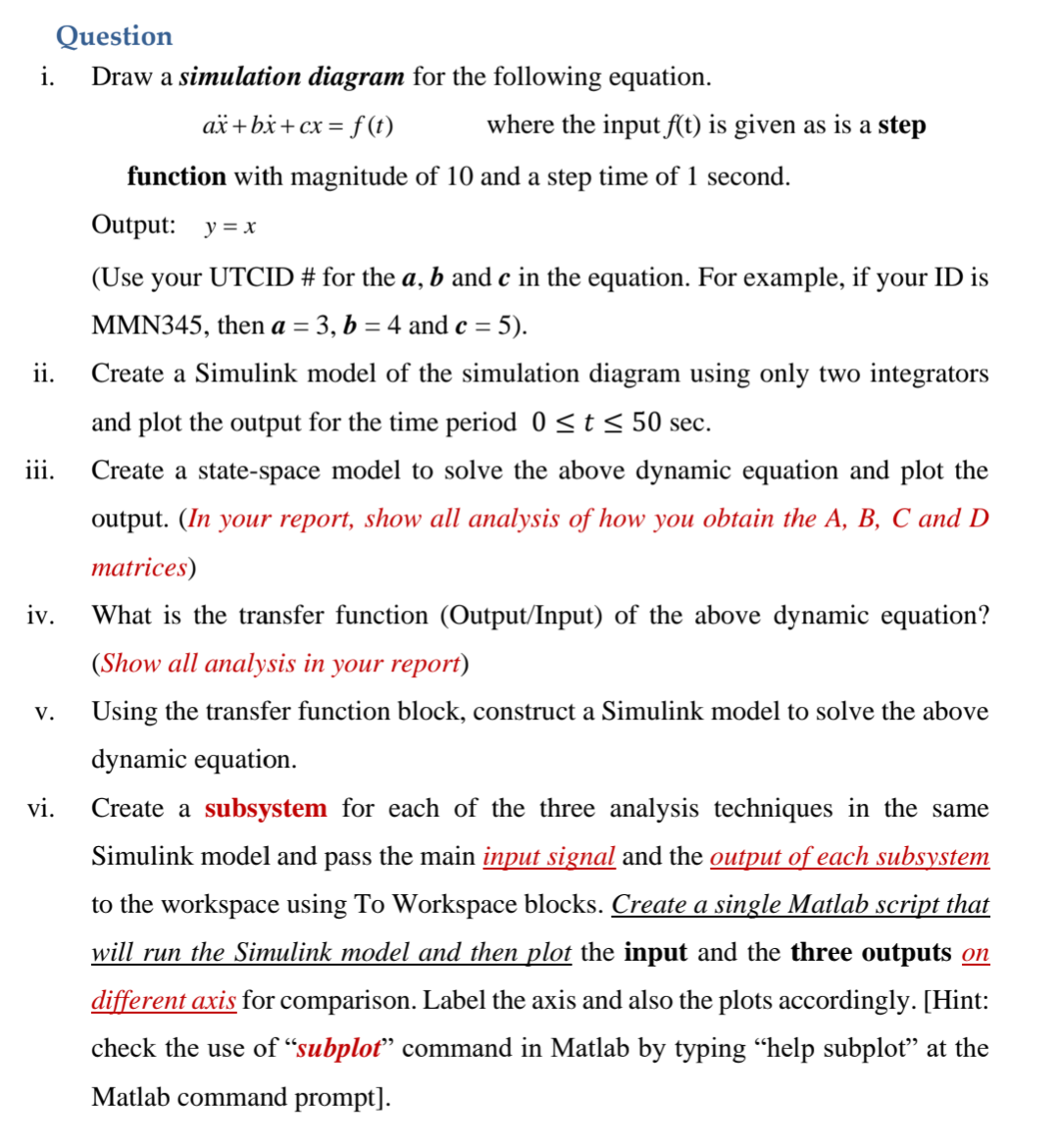 Solved Question I. Draw A Simulation Diagram For The | Chegg.com