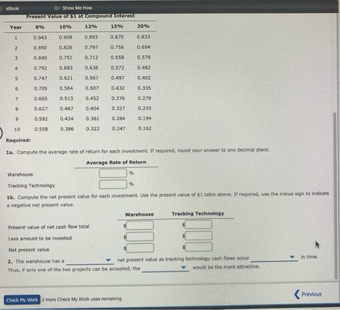 Solved eBook Show Me How Average Rate of Return Method, Net | Chegg.com
