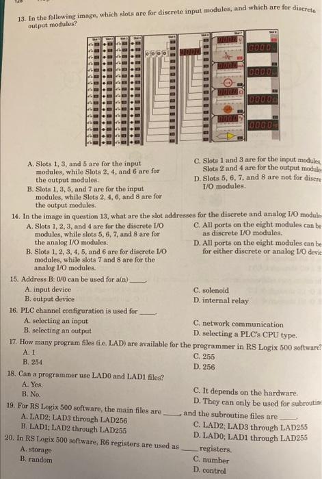 Solved 126 Programmable Logic Controliers riardware and | Chegg.com