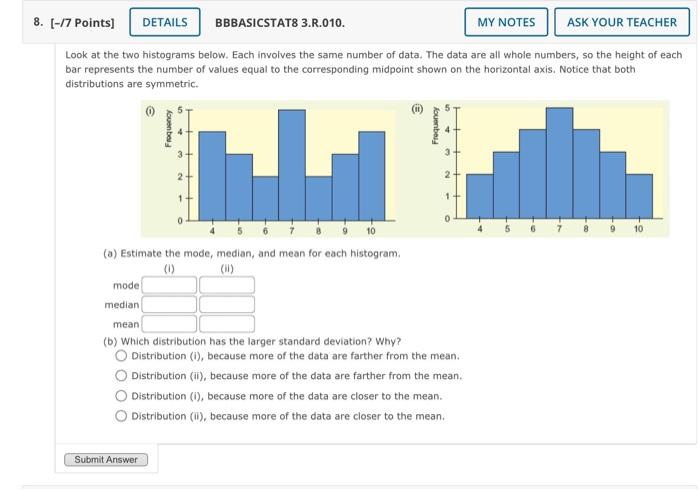 Solved Look at the two histograms below. Each involves the | Chegg.com