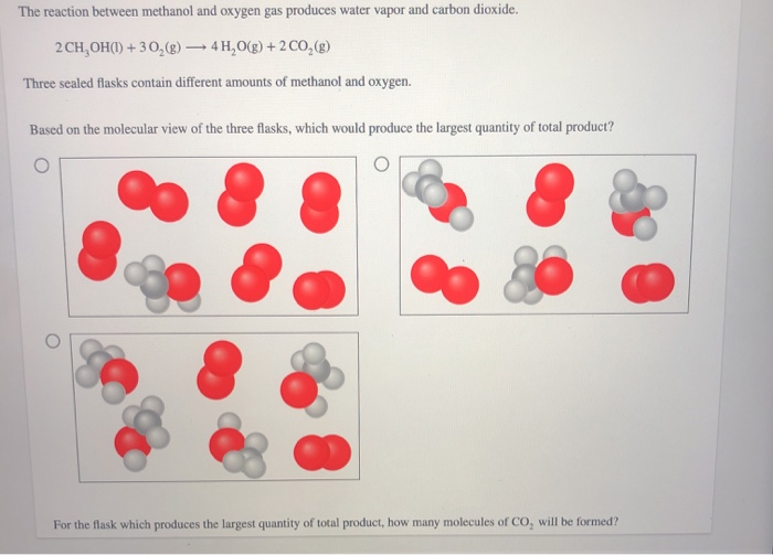 Solved The reaction between methanol and oxygen gas produces