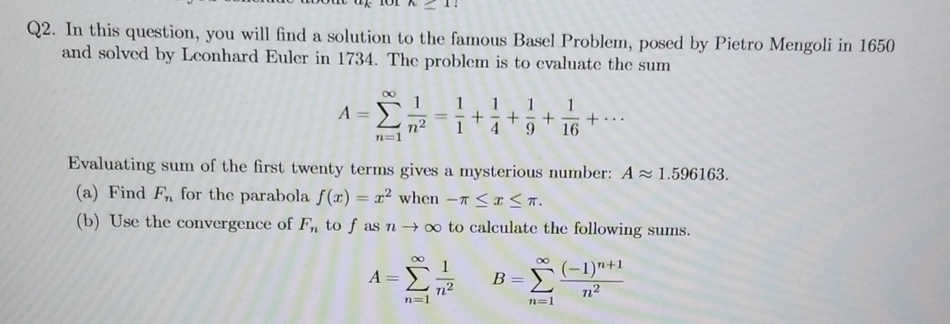 Solved 2. In this question, you will find a solution to the | Chegg.com