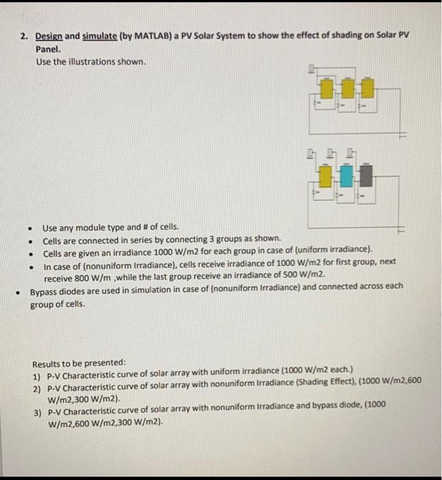 Solved 2. Design and simulate (by MATLAB) a PV Solar System | Chegg.com