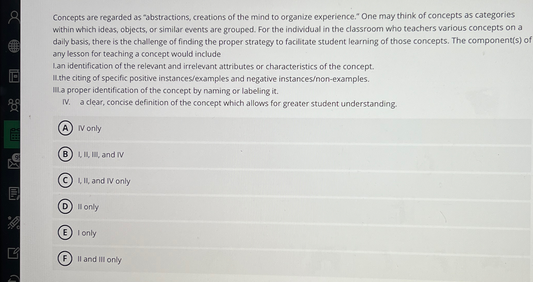 Solved Concepts are regarded as "abstractions, creations of | Chegg.com