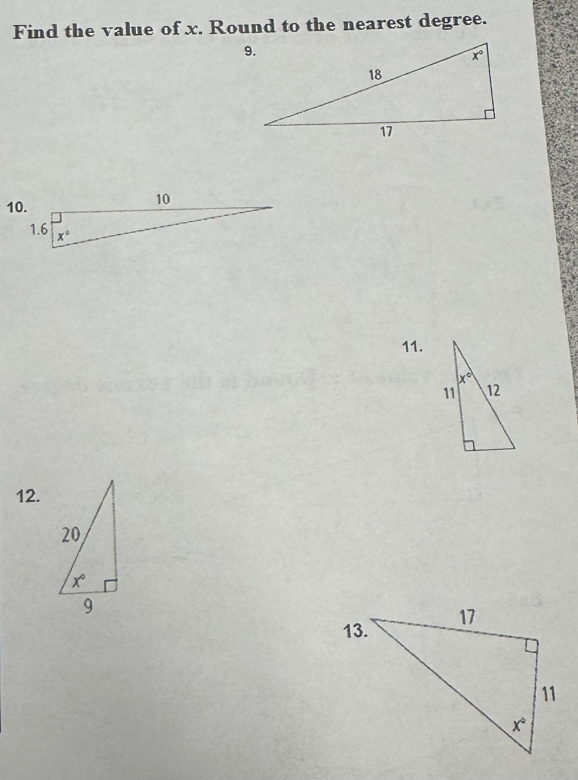 Solved FFind The Value Of X. ﻿Round To The Nearest Degree. | Chegg.com