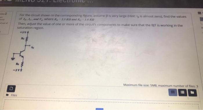 Solved For The Circuit Shown In The Corresponding Figure Chegg Com