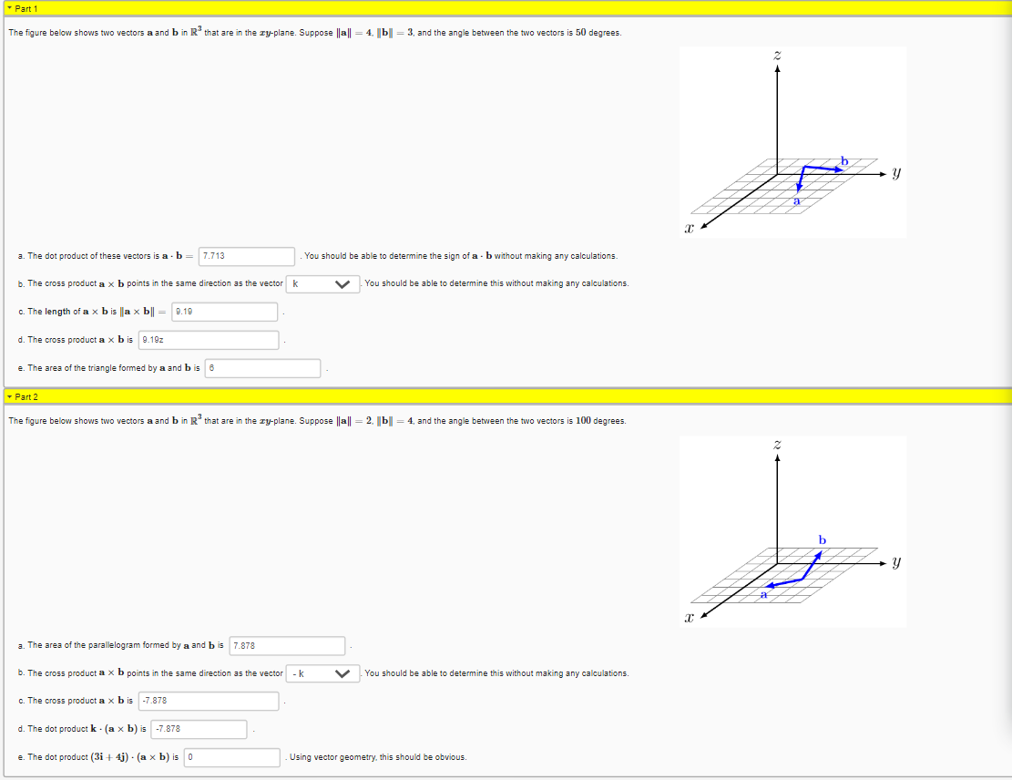 Solved The Figure Below Shows Two Vectors A And B ﻿in R3 5379