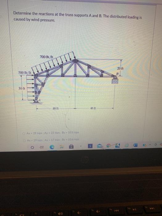 Solved Determine the reactions at the truss supports A and | Chegg.com
