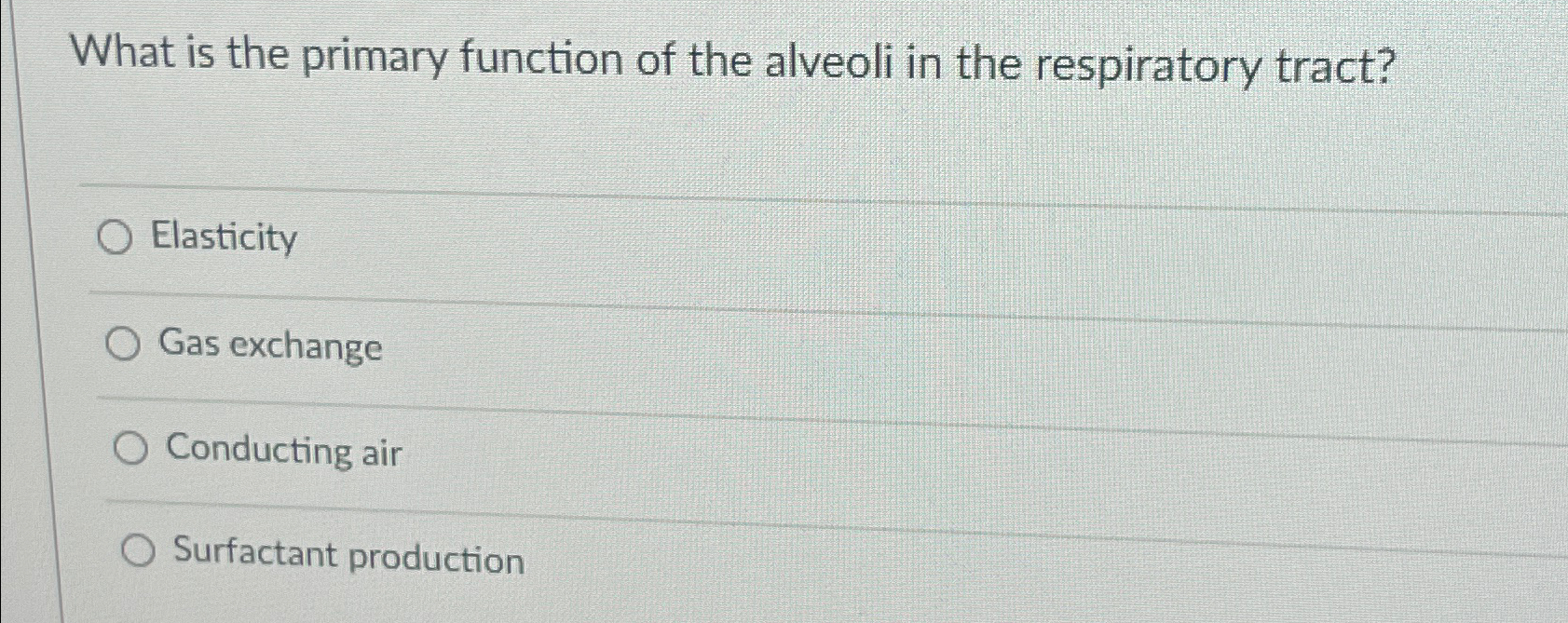 Solved What is the primary function of the alveoli in the | Chegg.com