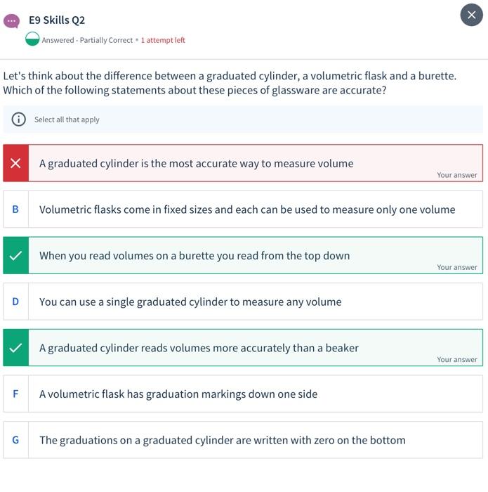 Solved х E9 Skills Q2 Answered Partially Correct. I