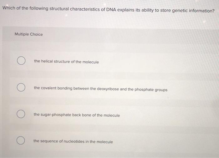 Solved Which of the following structural characteristics of | Chegg.com
