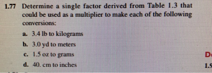 Solved Determine A Single Factor Derived From Table 1 3 T Chegg Com