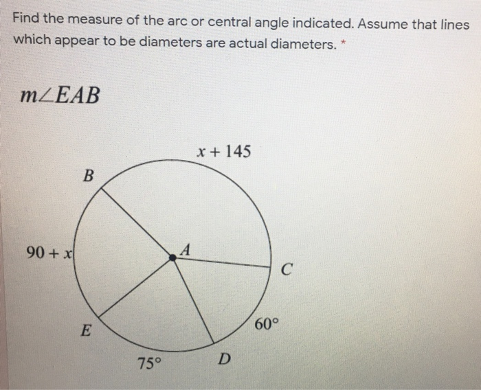 Find Measure Of Arc Or Angle Indicated