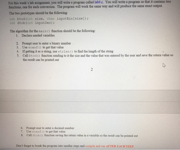 Solved For this week's lab assignment, you will write a | Chegg.com