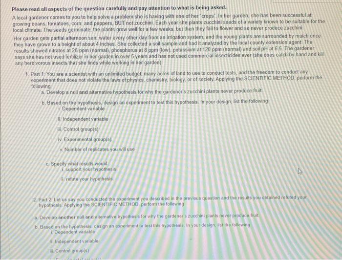 Solved Please read all aspects of the question carefully and | Chegg.com
