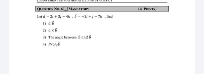 Solved 6 Points Question No 6 Mandatory Let A 21 3 Chegg Com