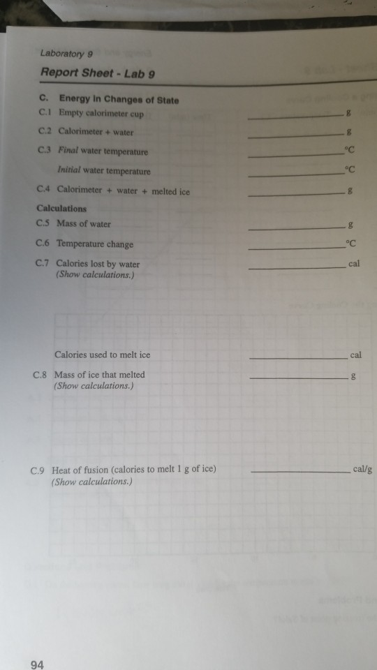 Solved Laboratory 9 Report Sheet - Lab 9 c. Energy In | Chegg.com