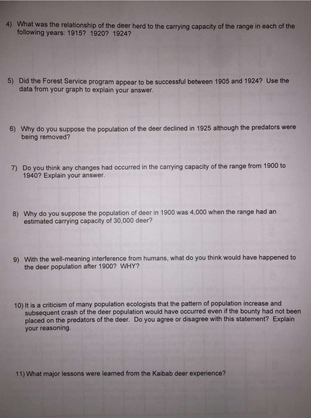 Solved Name: Block: Date: Lesson of the Kaibab: Population | Chegg.com