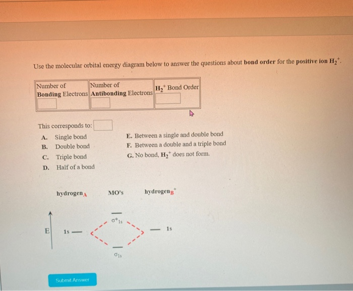 Solved Use the molecular orbital energy diagram below to | Chegg.com
