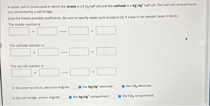 Solved A voltaic cell is constructed in which the anode is a | Chegg.com