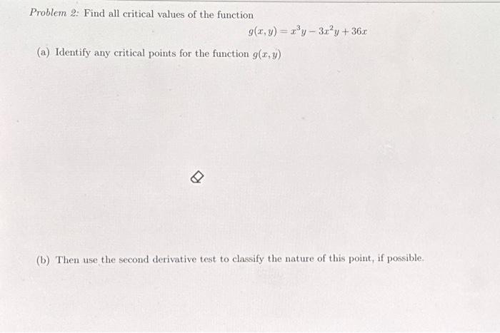 Solved Problem 2 Find All Critical Values Of The Function