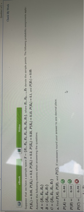 Solved Check My Work eBook Video Suppose that we have a | Chegg.com