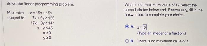 Solved Solve the linear programming problem. What is the | Chegg.com