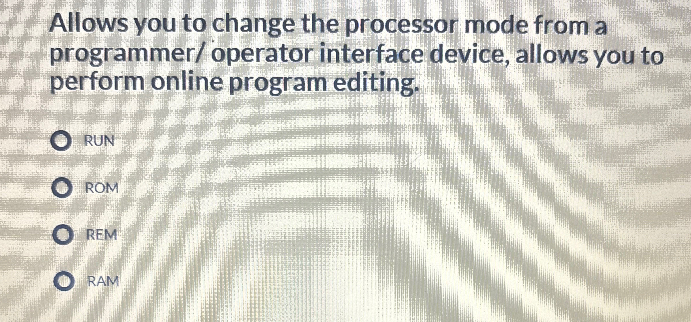 Solved Allows you to change the processor mode from a | Chegg.com